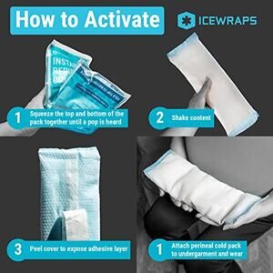 NWT ICEWRAPS Women  Instant Postpartum Pads After Birth,Blue-12 Count(Pack of 1)